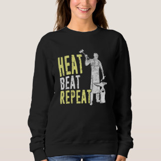 Blacksmith Heat Beat Repeat Retro Vintage Distress Sweatshirt