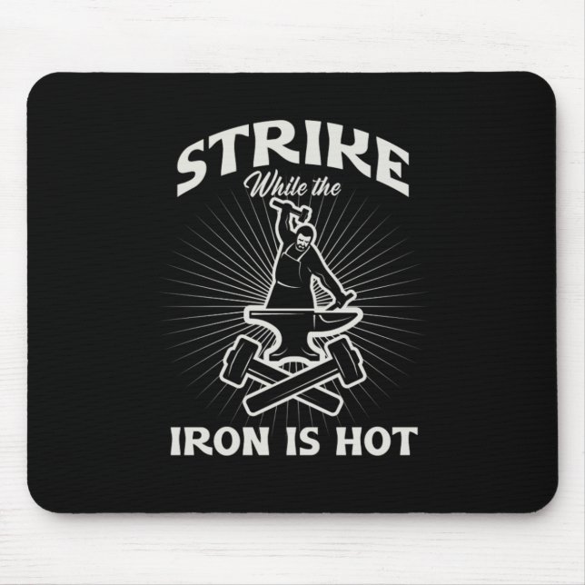 Blacksmith Iron Hammer Forging Farrier Forge Gift Mouse Mat (Front)