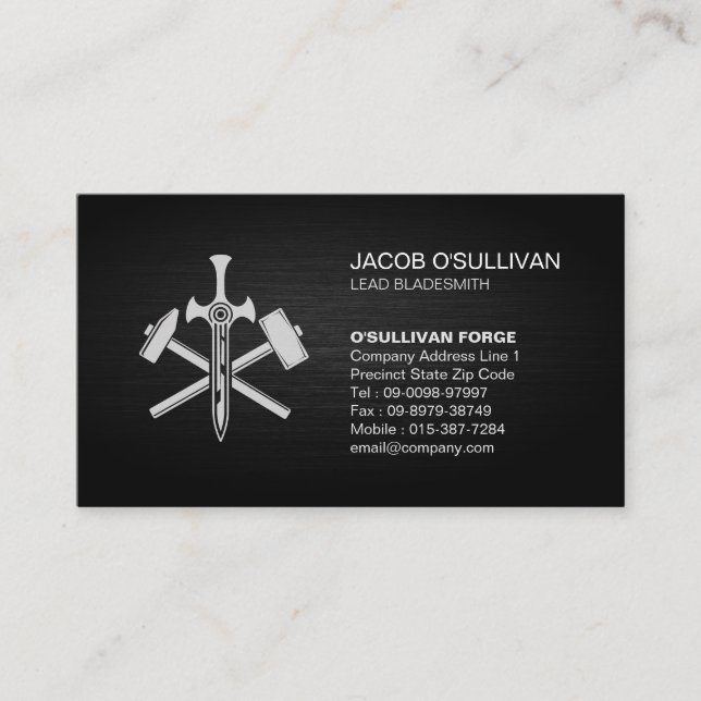 Blacksmith Iron Works Metal  Business Card (Front)
