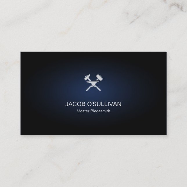 Blacksmith Iron Works Metal  Business Card (Front)