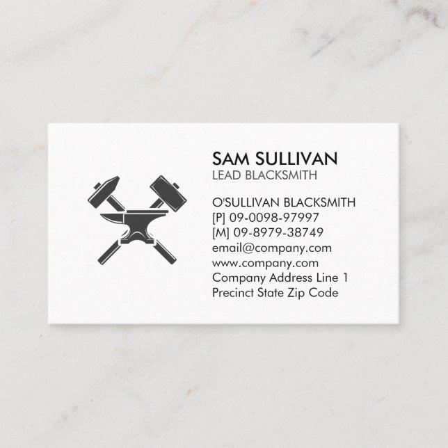 Blacksmith Iron Works Metal  Business Card (Front)