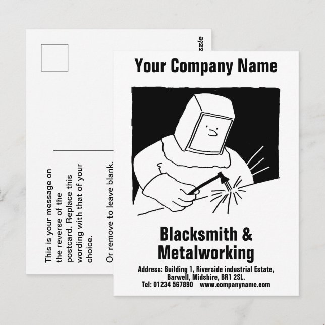 Blacksmith & Metalworking Services Postcard (Front/Back)