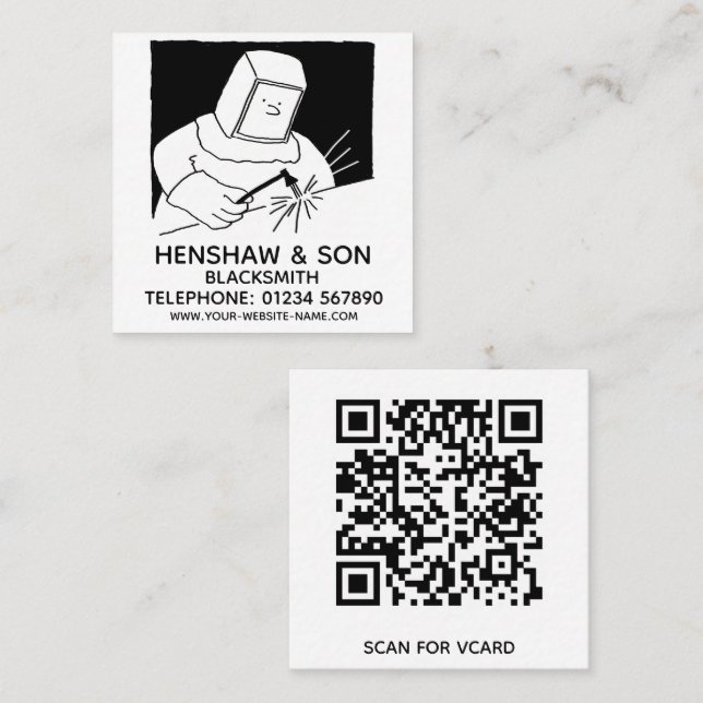 Blacksmith Promotional Square Business Card (Front/Back)