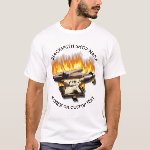 Blacksmith Shop With Anvil And Hammer In Fire T-Shirt