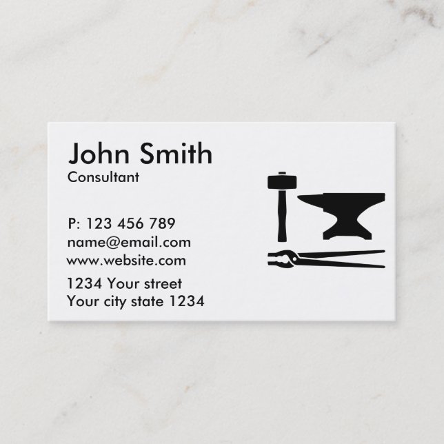 Blacksmith tools business card (Front)