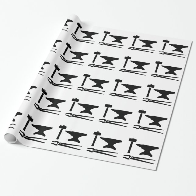 Blacksmith tools wrapping paper (Unrolled)