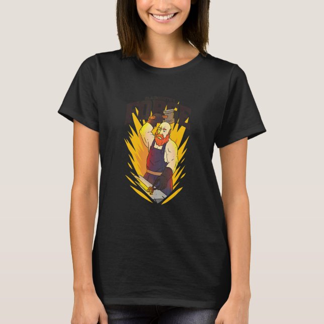 Blacksmith Working Flaming T-Shirt (Front)