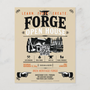 Blacksmithing Forge Open House Flyer