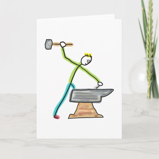 Blacksmithing Stickman Card (Front)