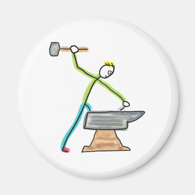 Blacksmithing Stickman Magnet (Front)