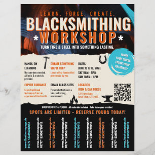 Blacksmithing workshop Flyer pure
