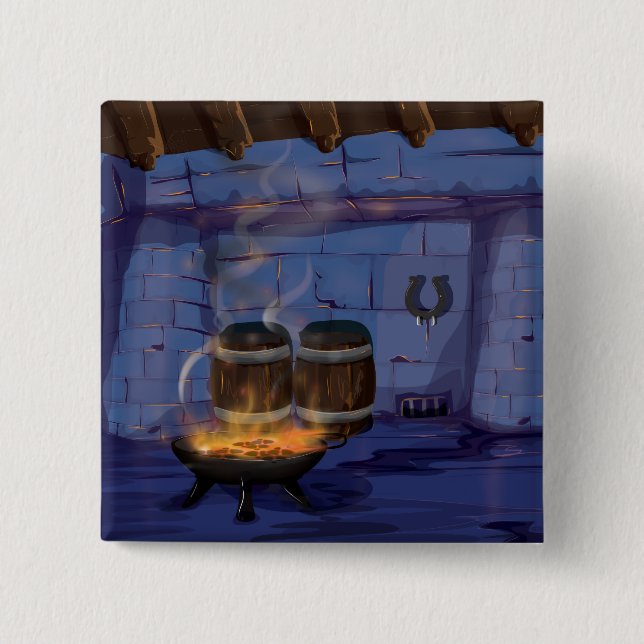 Blacksmiths Forge 15 Cm Square Badge (Front)