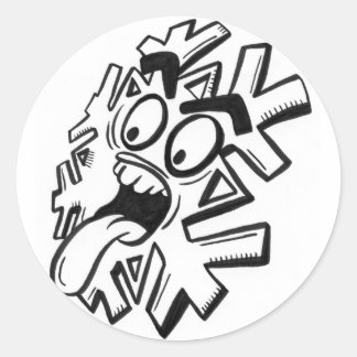 blacksnow classic round sticker