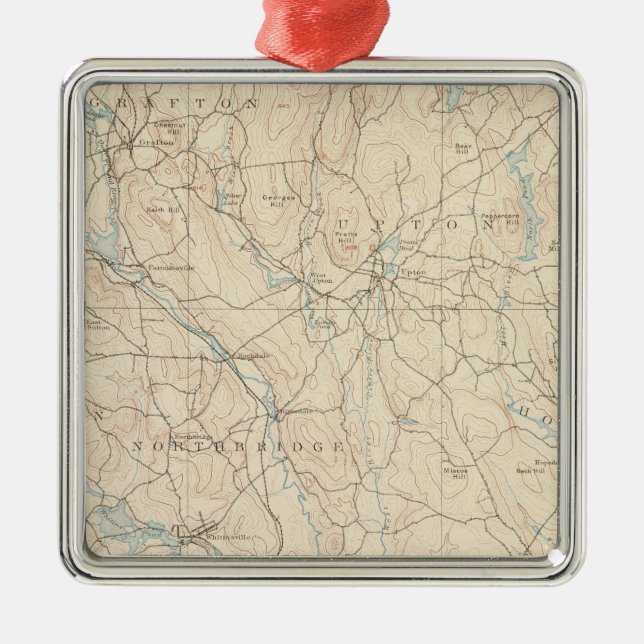 Blackstone, Massachusetts Metal Tree Decoration (Front)