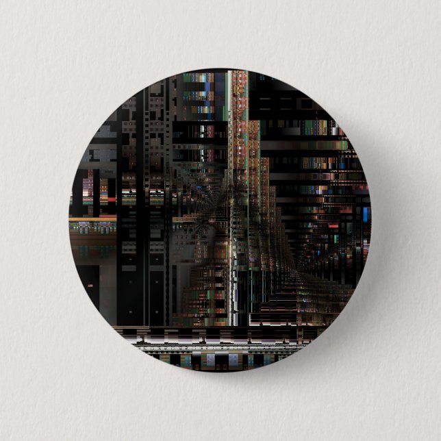 BlackTechnology Circuit Board Electronic Computer. 6 Cm Round Badge (Front)