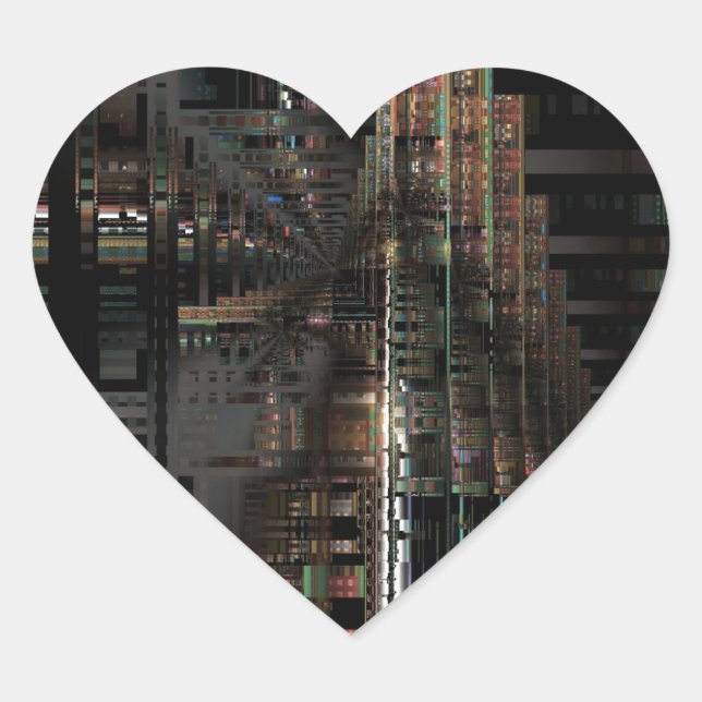 BlackTechnology Circuit Board Electronic Computer. Heart Sticker (Front)
