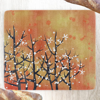 Blackthorn Blossom Peach Landscape Art Cutting Board