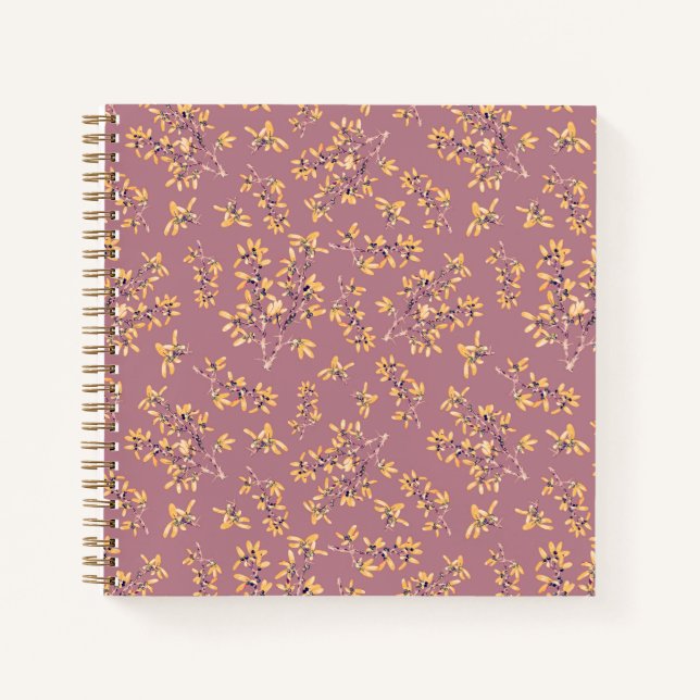 Blackthorn branches purple yellow notebook (Front)