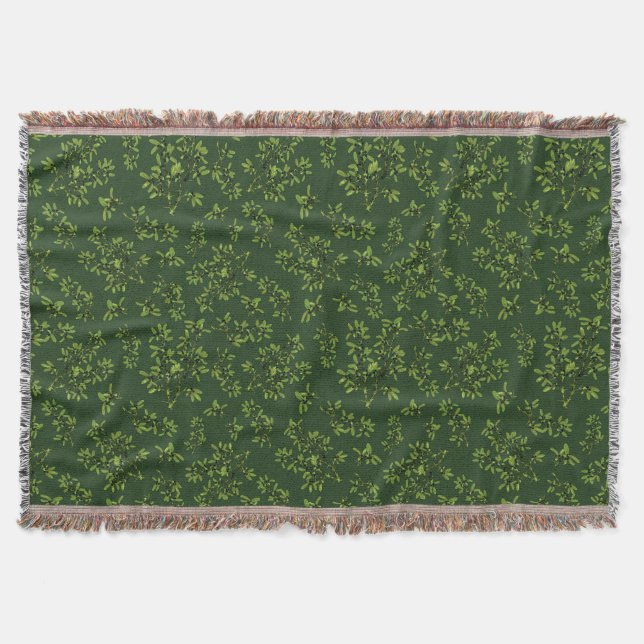 Blackthorn dark green throw blanket (Front)