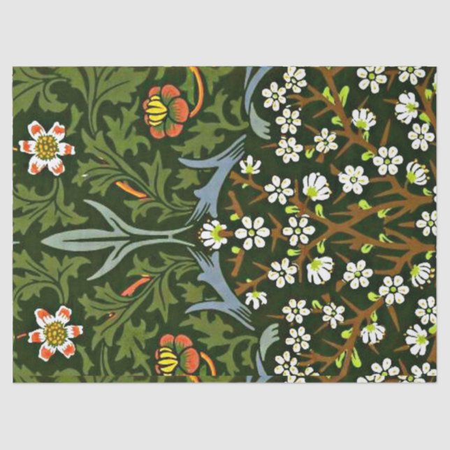 Blackthorn, famous William Morris pattern, Tissue Paper (Front)