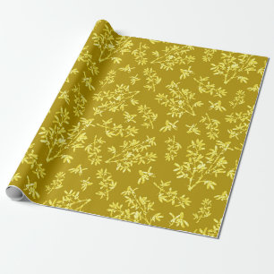 Blackthorn gold wrapping paper