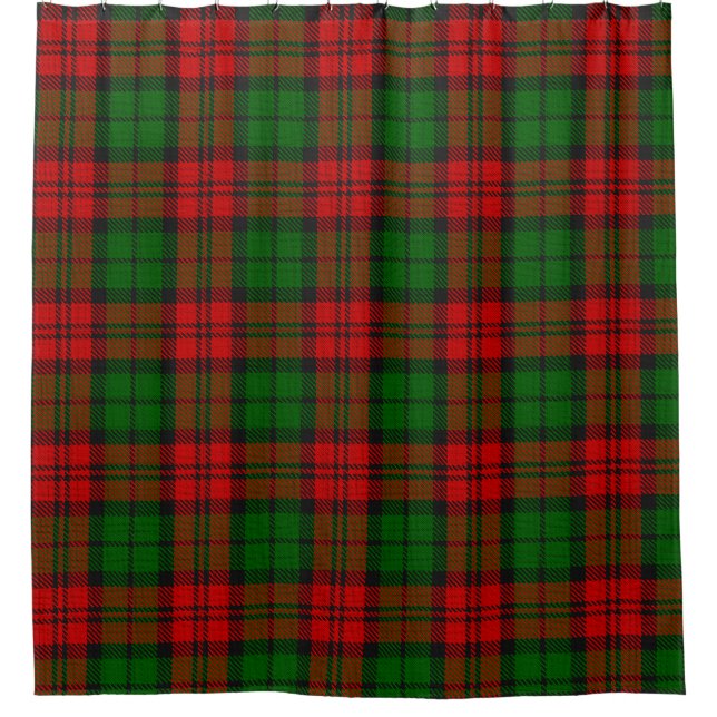 Blackwatch Campbell Tartan Red Green Plaid Shower Curtain (Front)