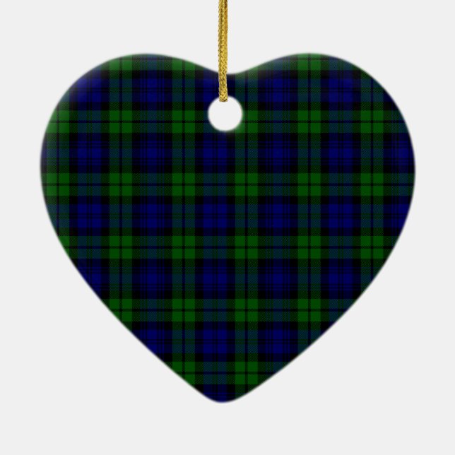 Blackwatch tartan Campbell clan Ceramic Tree Decoration (Back)