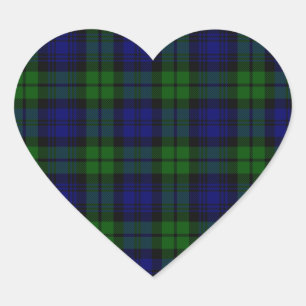 Blackwatch tartan Campbell clan Heart Sticker