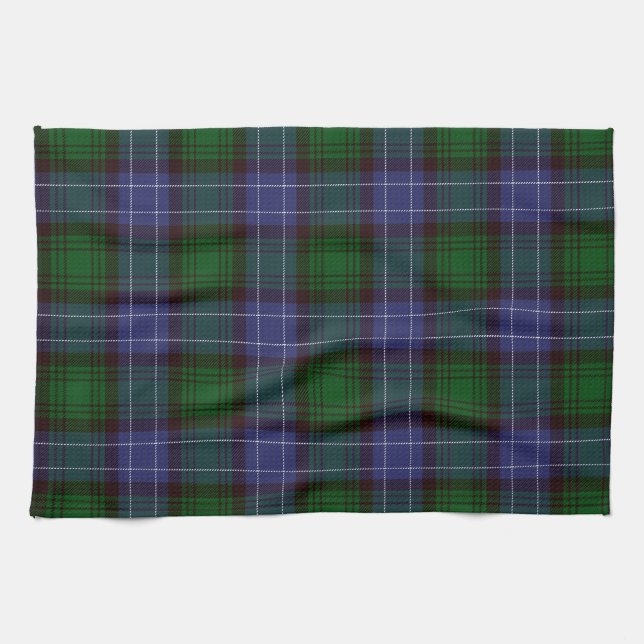Blackwatch Tartan Clan Pattern Tea Towel (Horizontal)