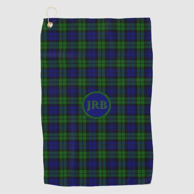 Blackwatch Tartan Personalised  Golf Towel (Front)