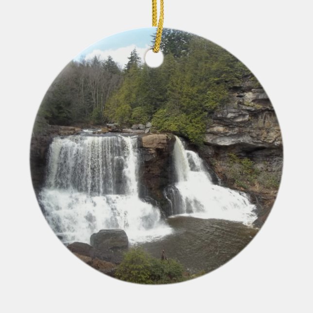 Blackwater Falls Ceramic Tree Decoration (Front)