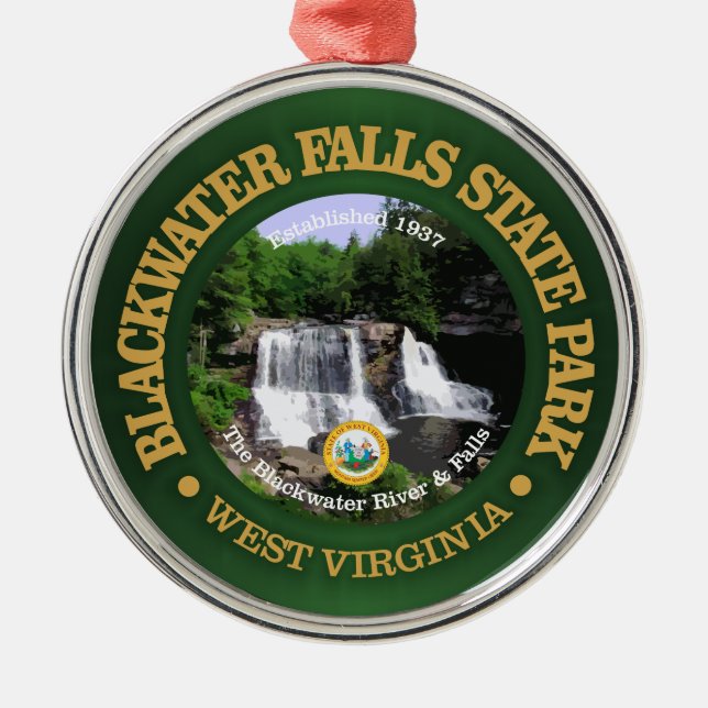 Blackwater Falls SP Metal Tree Decoration (Front)