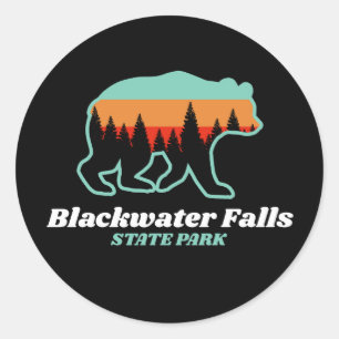 Blackwater Falls State Park West Virginia Bear  Classic Round Sticker