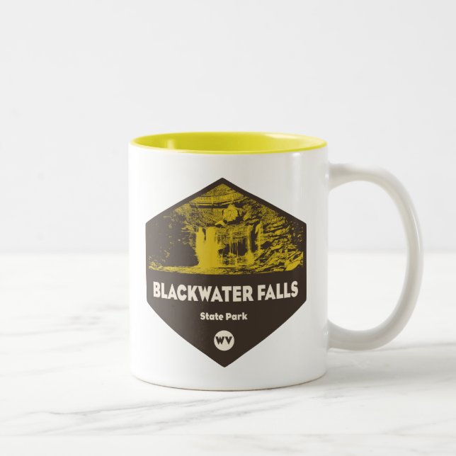 Blackwater Falls State Park West Virginia Two-Tone Coffee Mug (Right)