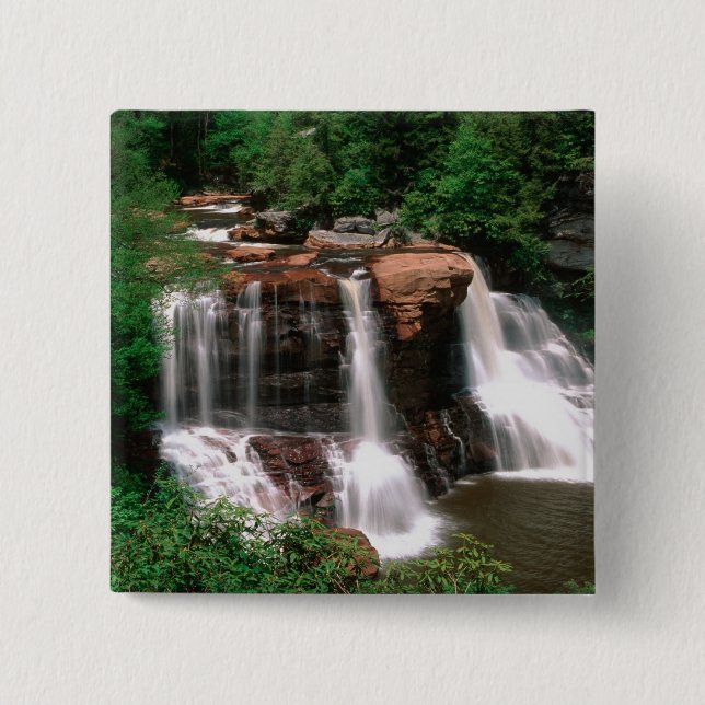 Blackwater Falls, West Virginia, scenic, 15 Cm Square Badge (Front)