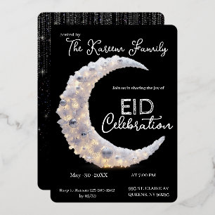  Blackwhite elegant Crescent Eid Party Invitation 