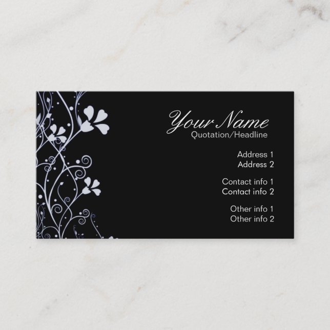 BlackWhite Florali Business Card (Front)