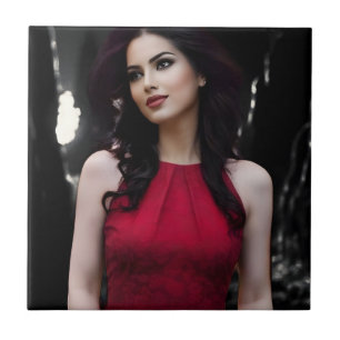 BlackWhiteRed ceramic tile