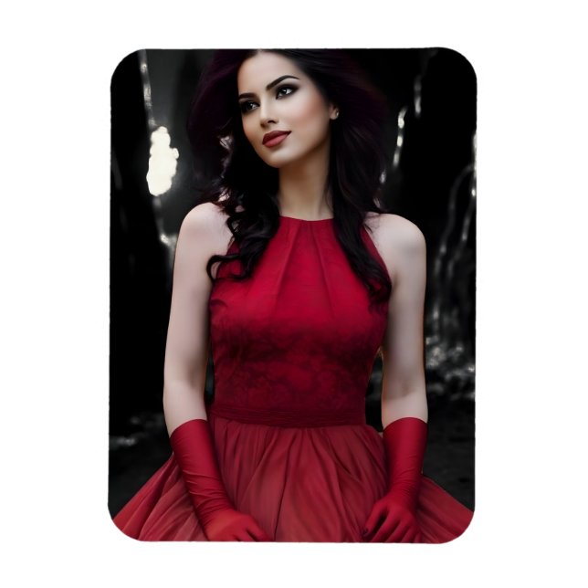 BlackWhiteRed flexible photo magnet (Vertical)