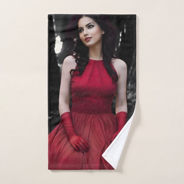 BlackWhiteRed hand towel (Hand Towel)
