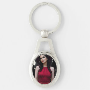 BlackWhiteRed metal keychain