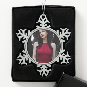 BlackWhiteRed snowflake ornament
