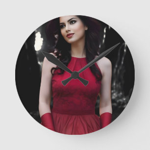 BlackWhiteRed wall clock