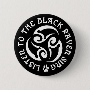 Blackwolf Majik - Raven Sing Button - Black