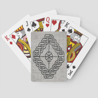 Blackwork embroidery playing cards