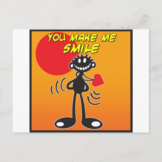 Blacky You Make Me Smile Postcard (Front)
