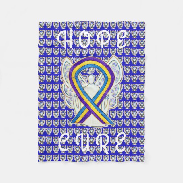 Bladde Cancer Awareness Ribbon Soft Chemo Blankets (Front)