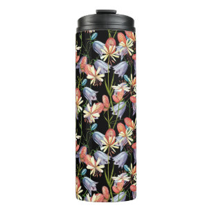 Bladder campion and Bells flowers. Watercolor set Thermal Tumbler