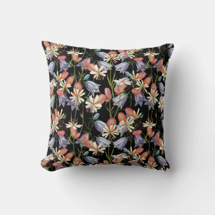 Bladder Campion Bells: Watercolor Floral Cushion