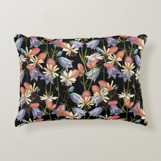 Bladder Campion Bells: Watercolor Floral Decorative Cushion